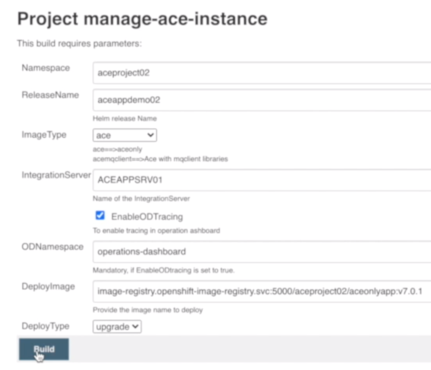 Figure 9: Upgrade application Jenkins job