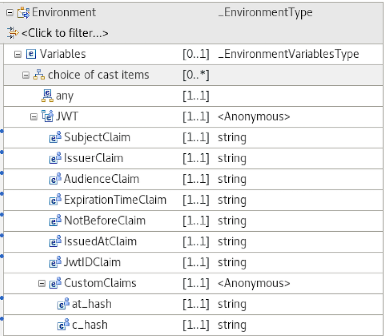 Figure 4: Configuring JWT Claims on Environment Tree